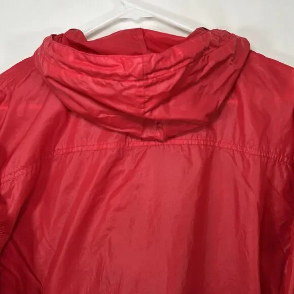 Vintage Izod Lacoste Half Zip Hooded Windbreaker Jacket Mens Medium Red Nylon - Picture 10 of 11